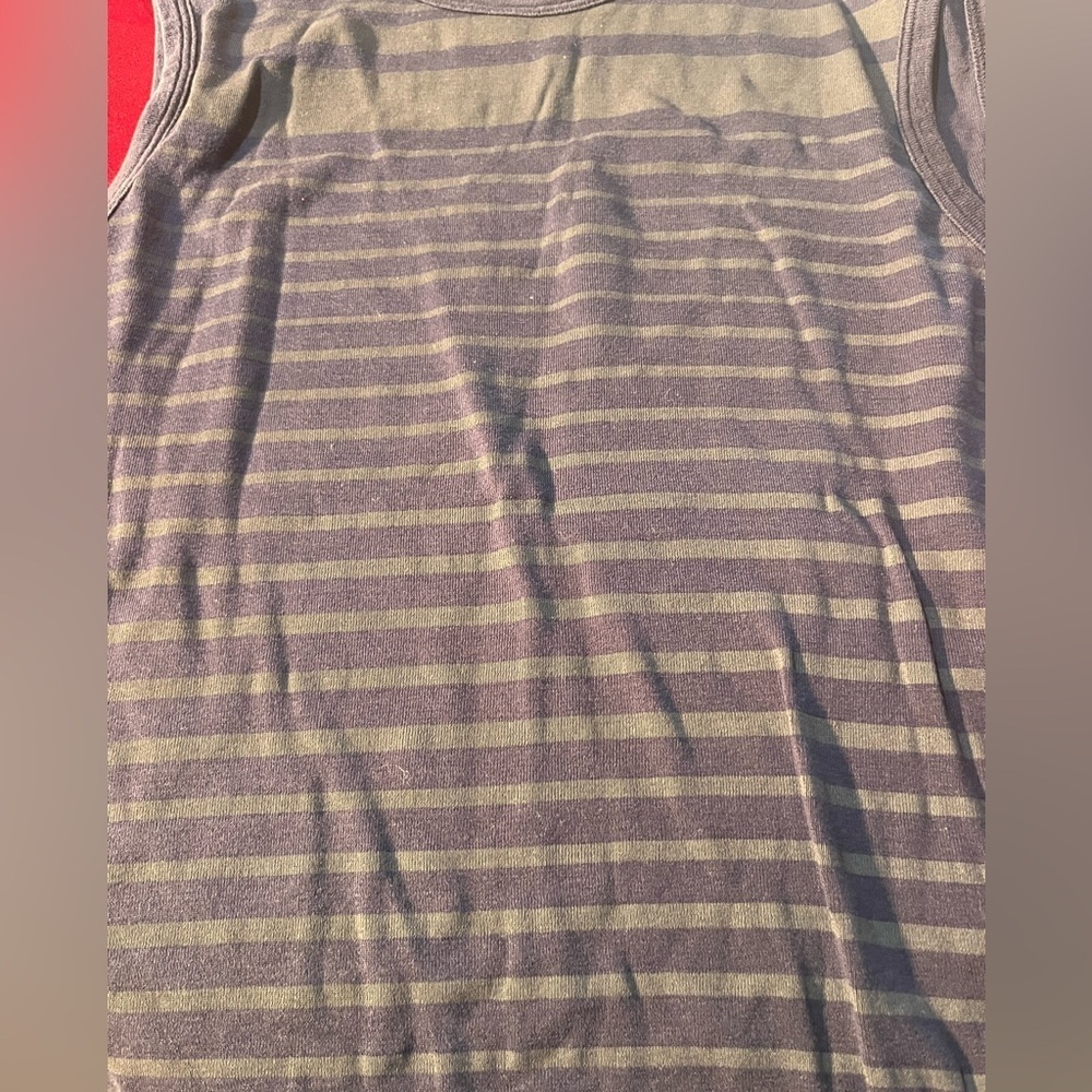 A/X Armani Exchange blue green Stripes Tank Top Blouse Medium M
